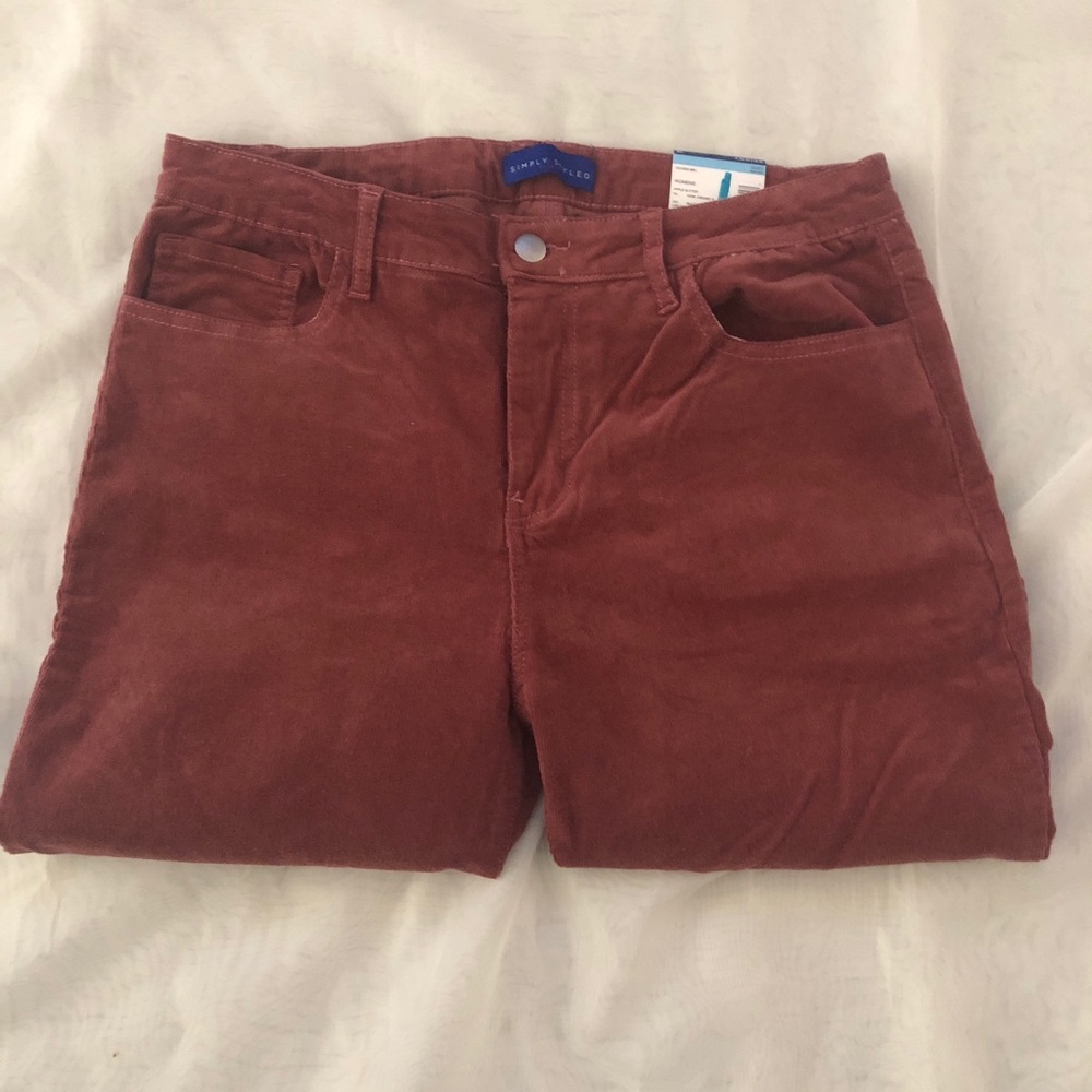 NWT Simply Styled skinny corduroy pants Size 12